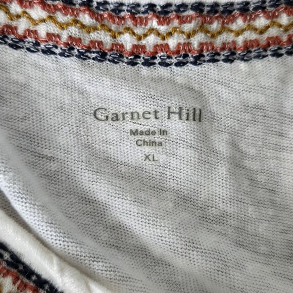 Garnet Hill Shift Sz Dress XL White Organic Linen Southwestern Boho Relaxed Fit - Picture 8 of 12
